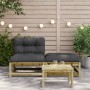 Garden sofa without armrests with cushions and footrest by , Modular outdoor sofas - Ref: Foro24-838132, Price: 127,18 €, Dis...