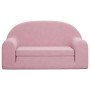 Pink soft plush 2-seater children's sofa bed by , Baby and Toddler Furniture - Ref: Foro24-357027, Price: 62,69 €, Discount: %