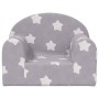 Sofá para niños felpa suave gris claro con estrellas de , Mobiliario para bebés y niños pequeños - Ref: Foro24-357004, Precio...