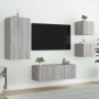 Muebles TV pared con LED 5 pzas madera ingeniería gris Sonoma de , Muebles TV - Ref: Foro24-3216830, Precio: 189,75 €, Descue...