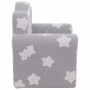 Sofá cama de niños felpa suave gris claro con estrellas de , Mobiliario para bebés y niños pequeños - Ref: Foro24-357052, Pre...