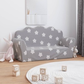 Light gray soft plush 2-seater children's sofa with stars by , Baby and Toddler Furniture - Ref: Foro24-357046, Price: 43,99 ...