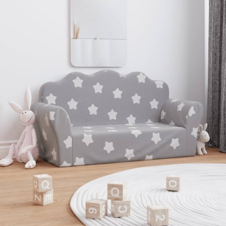 Light gray soft plush 2-seater children's sofa with stars by , Baby and Toddler Furniture - Ref: Foro24-357046, Price: 44,58 ...