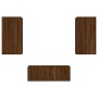 TV wall furniture with LED 4 pieces oak brown engineered wood by , TV Furniture - Ref: Foro24-3216824, Price: 187,84 €, Disco...