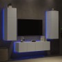 Muebles de TV de pared con LED 6 pzas madera ingeniería blanco de , Muebles TV - Ref: Foro24-3216832, Precio: 232,99 €, Descu...