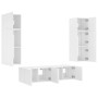 Muebles de TV de pared con LED 6 pzas madera ingeniería blanco de , Muebles TV - Ref: Foro24-3216832, Precio: 232,99 €, Descu...