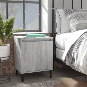 Bedside table with Sonoma grey metal legs 40x30x50 cm by vidaXL, Nightstands - Ref: Foro24-813118, Price: 29,03 €, Discount: %