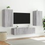 Muebles TV pared con LED 4 pzas madera ingeniería gris Sonoma de , Muebles TV - Ref: Foro24-3216851, Precio: 196,96 €, Descue...