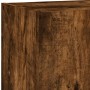 TV wall furniture with LED 4 pieces engineered wood smoked oak by , TV Furniture - Ref: Foro24-3216644, Price: 150,23 €, Disc...