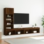 TV wall furniture with LED 4 pieces oak brown engineered wood by , TV Furniture - Ref: Foro24-3216646, Price: 151,04 €, Disco...