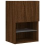 TV wall furniture with LED 4 pieces oak brown engineered wood by , TV Furniture - Ref: Foro24-3216646, Price: 151,04 €, Disco...