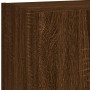 TV wall furniture with LED 4 pieces oak brown engineered wood by , TV Furniture - Ref: Foro24-3216646, Price: 151,04 €, Disco...