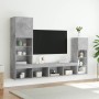 Muebles TV pared con LED 4 pzas madera ingeniería gris hormigón de , Muebles TV - Ref: Foro24-3216650, Precio: 189,98 €, Desc...