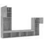 Muebles TV pared con LED 4 pzas madera ingeniería gris hormigón de , Muebles TV - Ref: Foro24-3216650, Precio: 189,98 €, Desc...