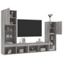 TV-Wandmöbel mit LED, 4-teilig, Holzwerkstoff, grau Sonoma von , TV-Möbel - Ref: Foro24-3216659, Preis: 188,59 €, Rabatt: %