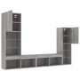 Muebles TV pared con LED 4 pzas madera ingeniería gris Sonoma de , Muebles TV - Ref: Foro24-3216659, Precio: 188,59 €, Descue...