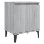 Bedside table with Sonoma grey metal legs 40x30x50 cm by vidaXL, Nightstands - Ref: Foro24-813118, Price: 29,03 €, Discount: %