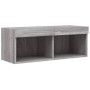 Muebles TV pared con LED 4 pzas madera ingeniería gris Sonoma de , Muebles TV - Ref: Foro24-3216659, Precio: 188,59 €, Descue...