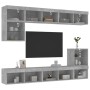 Muebles TV pared con LED 8 pzas madera ingeniería gris hormigón de , Muebles TV - Ref: Foro24-3216671, Precio: 244,99 €, Desc...