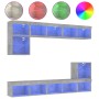 Muebles TV pared con LED 8 pzas madera ingeniería gris hormigón de , Muebles TV - Ref: Foro24-3216671, Precio: 244,99 €, Desc...