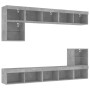 TV wall furniture with LED 8 pieces concrete gray engineered wood by , TV Furniture - Ref: Foro24-3216671, Price: 250,76 €, D...