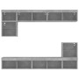 TV wall furniture with LED 8 pieces concrete gray engineered wood by , TV Furniture - Ref: Foro24-3216671, Price: 250,76 €, D...