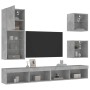 TV-Wandmöbel mit LED 5-teilig betongraues Holzwerkstoff von , TV-Möbel - Ref: Foro24-3216678, Preis: 206,52 €, Rabatt: %