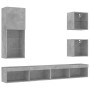 Muebles TV pared con LED 5 pzas madera ingeniería gris hormigón de , Muebles TV - Ref: Foro24-3216678, Precio: 205,99 €, Desc...