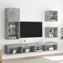 Muebles TV pared con LED 5 pzas madera ingeniería gris hormigón de , Muebles TV - Ref: Foro24-3216678, Precio: 205,99 €, Desc...