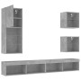 Muebles TV pared con LED 5 pzas madera ingeniería gris hormigón de , Muebles TV - Ref: Foro24-3216678, Precio: 205,99 €, Desc...