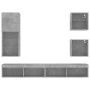 Muebles TV pared con LED 5 pzas madera ingeniería gris hormigón de , Muebles TV - Ref: Foro24-3216678, Precio: 205,99 €, Desc...