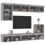 TV-Wandmöbel mit LED, 8-teilig, Holzwerkstoff, grau Sonoma von , TV-Möbel - Ref: Foro24-3216673, Preis: 244,99 €, Rabatt: %