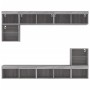 Muebles TV pared con LED 8 pzas madera ingeniería gris Sonoma de , Muebles TV - Ref: Foro24-3216673, Precio: 244,21 €, Descue...