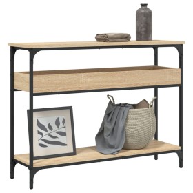 Mesa consola estante madera ingeniería roble Sonoma 100x29x75cm de , Mesas auxiliares - Ref: Foro24-837718, Precio: 64,51 €, ...