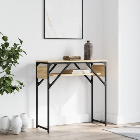 Console table shelf engineered wood Sonoma oak 75x30x75 cm by , Side tables - Ref: Foro24-837798, Price: 40,63 €, Discount: %