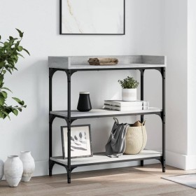 Console table with shelves gray Sonoma 75x30x80 cm by , Side tables - Ref: Foro24-837815, Price: 50,30 €, Discount: %