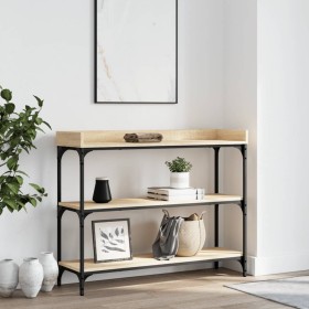 Console table with Sonoma oak shelves 100x30x80 cm by , Side tables - Ref: Foro24-837808, Price: 62,07 €, Discount: %