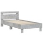 Concrete gray engineered wood bed with headboard 90x190 cm by , Beds and slatted bases - Ref: Foro24-838564, Price: 83,99 €, ...