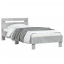 Cama con cabecero madera de ingeniería gris hormigón 90x190 cm de , Camas y somieres - Ref: Foro24-838564, Precio: 84,70 €, D...