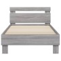 Cama con cabecero madera de ingeniería gris Sonoma 90x190 cm de , Camas y somieres - Ref: Foro24-838566, Precio: 80,79 €, Des...