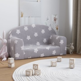 Light gray soft plush 2-seater children's sofa with stars by , Baby and Toddler Furniture - Ref: Foro24-357010, Price: 42,99 ...