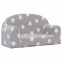 Sofá de niños de 2 plazas felpa suave gris claro con estrellas de , Mobiliario para bebés y niños pequeños - Ref: Foro24-3570...