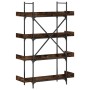 Bookcase with 4 shelves engineered wood smoke oak 100x33x145.5cm by , Bookcases and shelves - Ref: Foro24-837694, Price: 58,9...