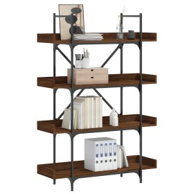 Brown engineered wood 4-shelf bookcase 100x33x145.5 cm by , Bookcases and shelves - Ref: Foro24-837696, Price: 84,99 €, Disco...