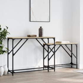 Stackable console tables 2 pieces engineered wood Sonoma oak by , Side tables - Ref: Foro24-837803, Price: 48,87 €, Discount: %