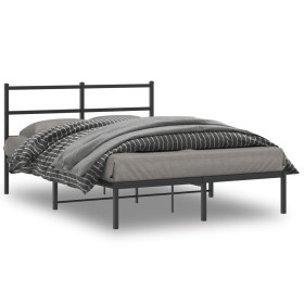 Bettgestell mit schwarzem Metallkopfteil 135x190 cm von , Betten und Lattenroste - Ref: Foro24-355364, Preis: 86,44 €, Rabatt: %