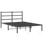 Bed frame with black metal headboard 140x200 cm by , Beds and slatted bases - Ref: Foro24-355366, Price: 100,84 €, Discount: %