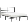 Bed frame with black metal headboard 140x200 cm by , Beds and slatted bases - Ref: Foro24-355366, Price: 100,84 €, Discount: %