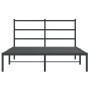 Bed frame with black metal headboard 140x200 cm by , Beds and slatted bases - Ref: Foro24-355366, Price: 100,84 €, Discount: %