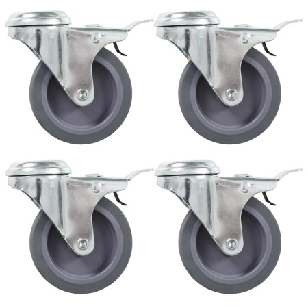 Swivel wheels pin hole and double brakes 4 pcs 75 mm by vidaXL, Material handling - Ref: Foro24-143425, Price: 22,78 €, Disco...